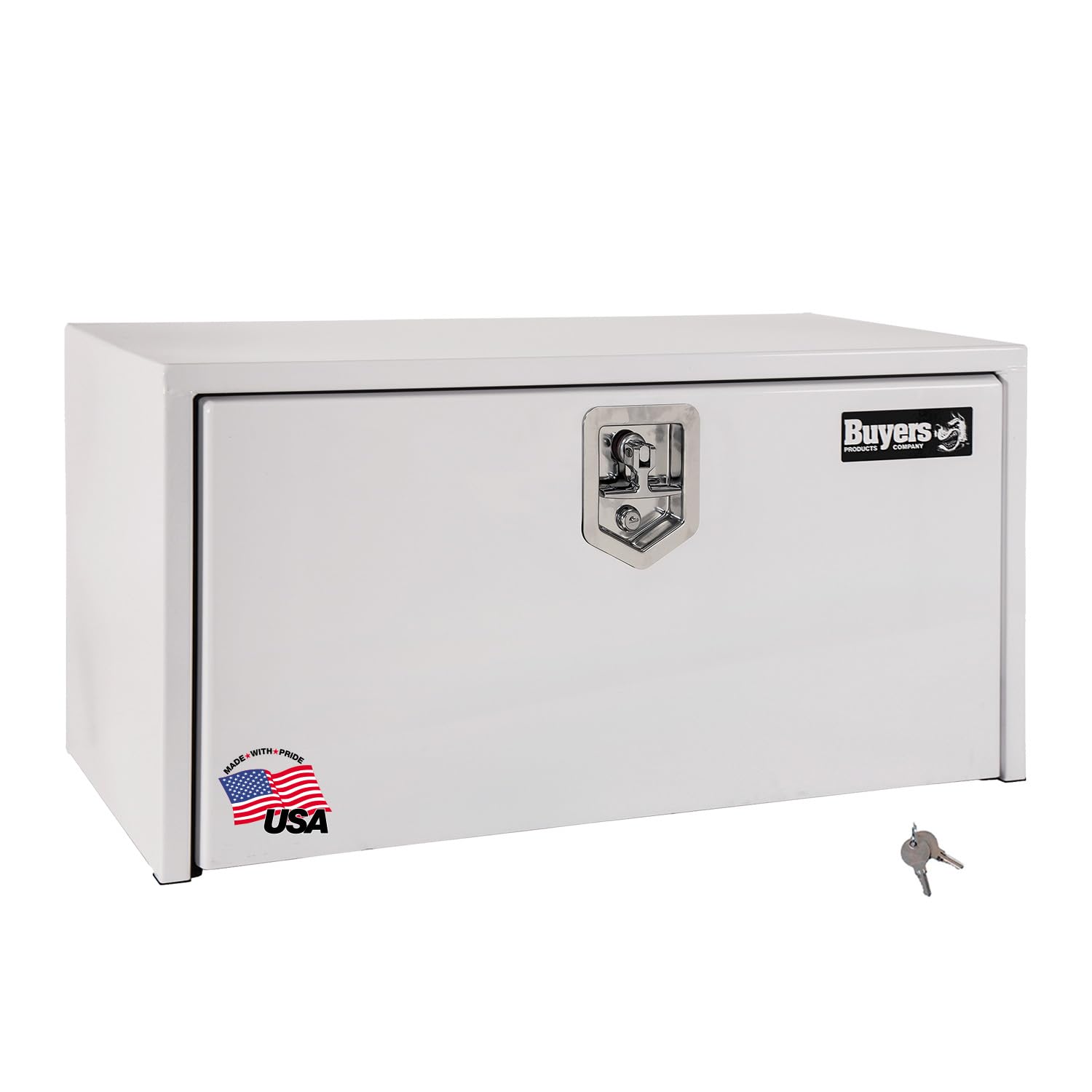 Buyers Products 1703400 White Steel Underbody Truck Tool Box - 14x16x24 Inch Heavy Duty Storage Box | Made in USA | Secure Truck Organization for Tools & Equipment | Ideal for Construction Sites, Auto Repair & Off-Road Adventures