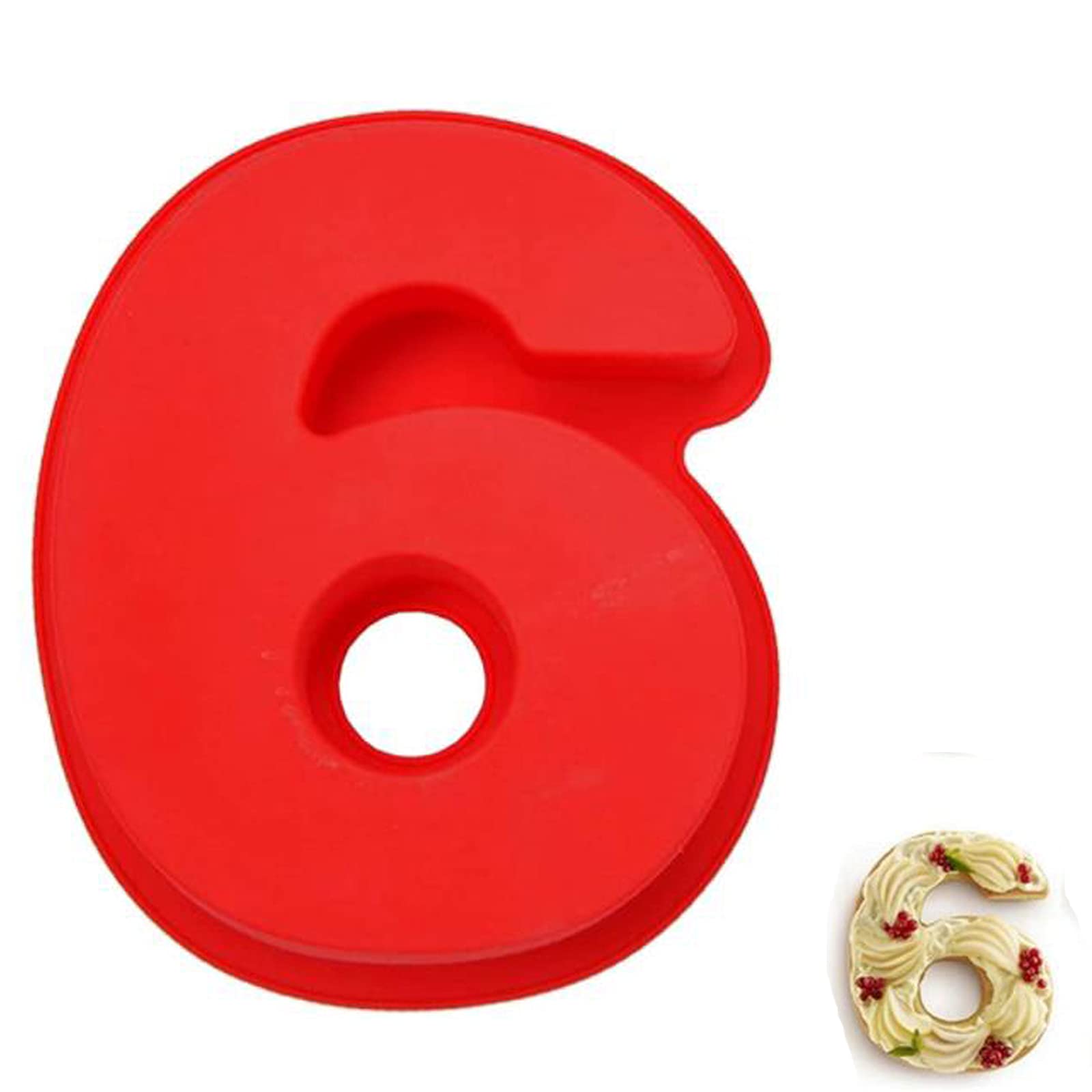 Grahoe 3D Large Silicone Number Cake Molds (6-Pack) - DIY Baking Pans for Birthday, Wedding & Anniversary Cakes - Reusable Non-Stick Cake Decorating Molds for Professional & Home Bakers | Perfect for Party Desserts, Celebration Cakes & Kitchen Baking