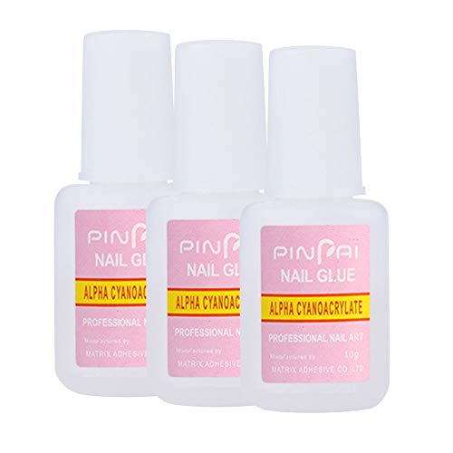 Tthxqing 10g Strong Nail Art Glue with Brush - Rhinestone & Foil Adhesive for Fake Acrylic Nails & False Tips (Clear) - Perfect for DIY Nail Art, Salon Use & Beginners
