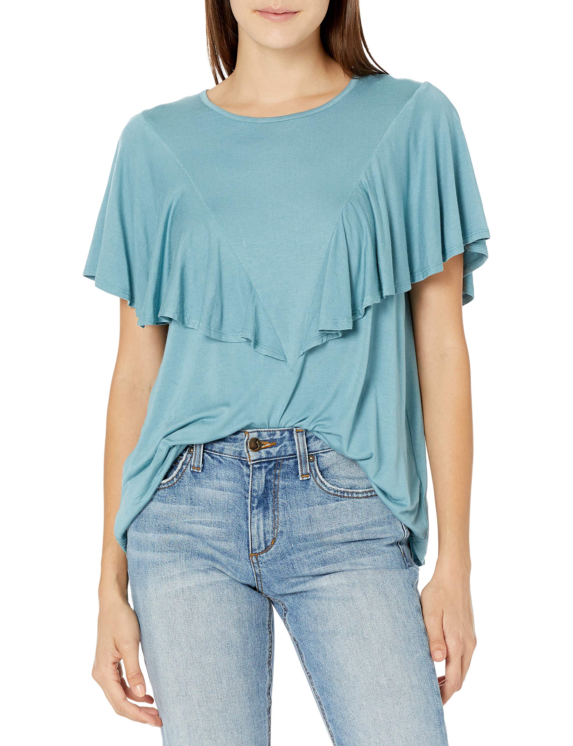 Vintage American Blues Women's Dakota Flutter Ruffle Sleeve Blouse - Casual Summer Tops for Women, Perfect for Beach, Party & Date Night Outfits