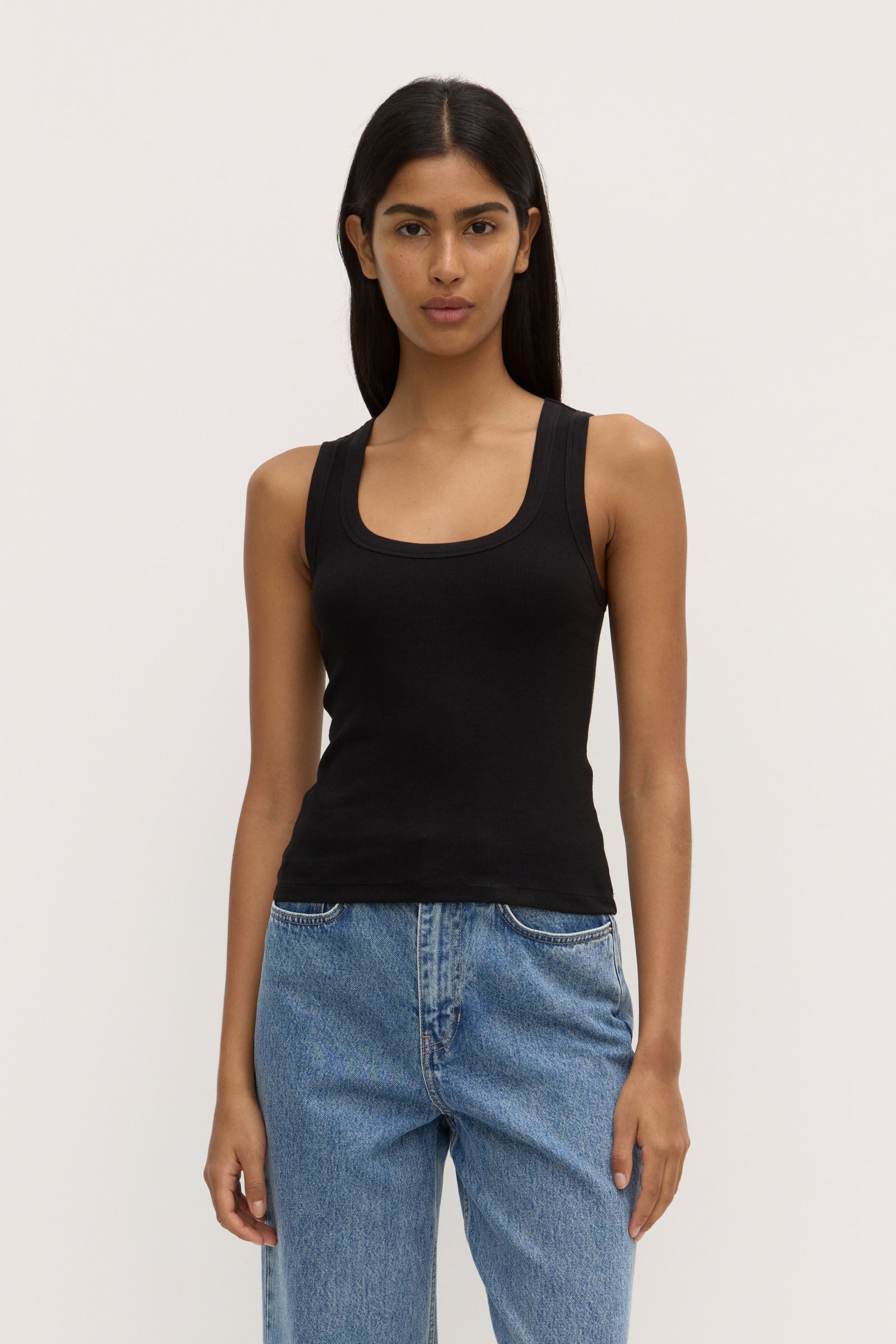 Robyn Scoop Neck Rib Tank Top for Women - Soft Stretch Comfort Fit Casual Wear - Perfect for Layering, Summer Outfits & Everyday Style