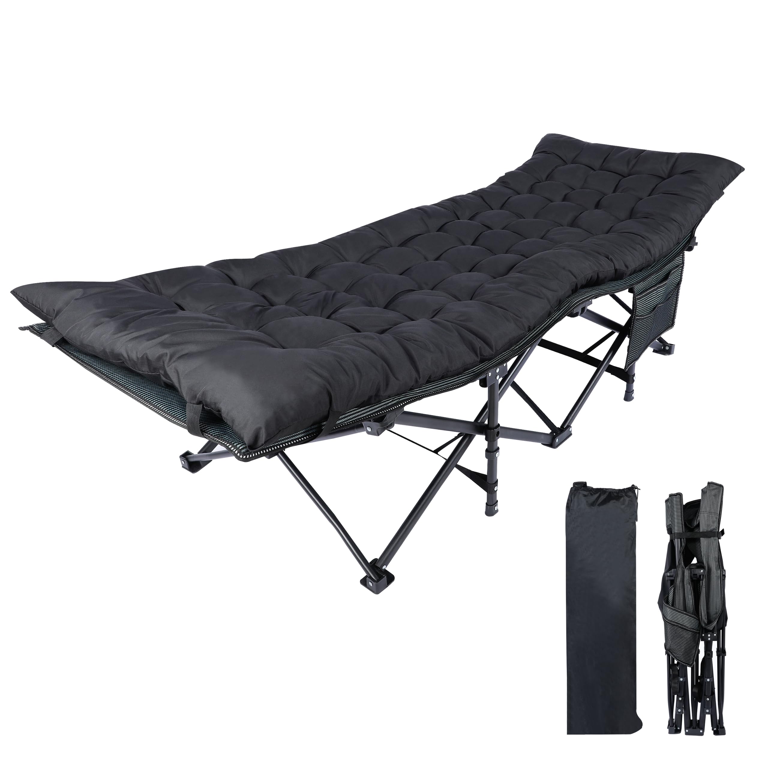 YSSOA Adult Camping Cot - Foldable Outdoor Bed with Carry Bag, Lightweight Portable Sleeping Cot for Camping & Travel - Easy Setup for Backpacking, Hiking & Beach Trips