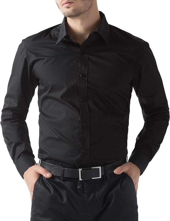 Paul Jones Men's Long Sleeve Button Down Dress Shirt Cardigan - Formal Office Wear & Business Casual Outfits for Men