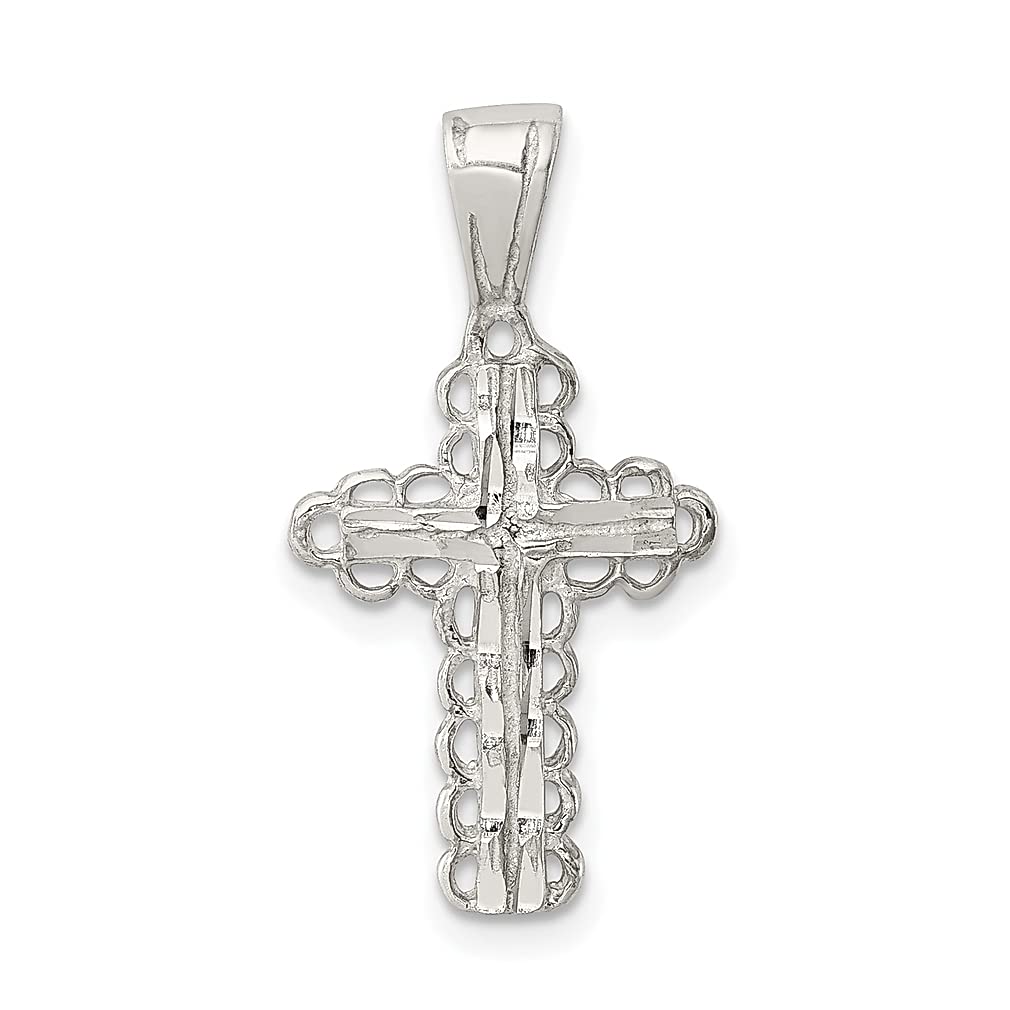 925 Sterling Silver Budded Cross Pendant Necklace - Religious Latin Charm Jewelry for Women, Perfect Gift for Her, Ideal for Church, Weddings & Special Occasions