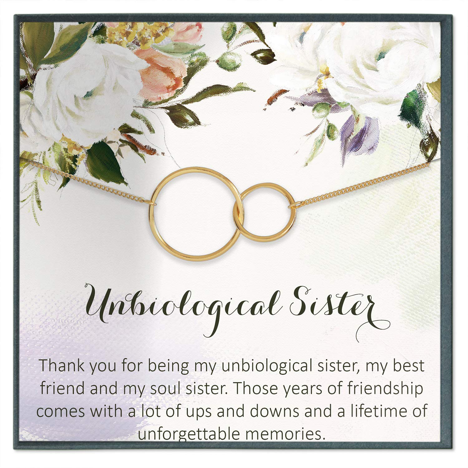 Unbiological Sister Matching Friendship Necklace - Big Little Sorority BFF Gift Set for Best Friends, Perfect for Birthdays, Anniversaries, and Special Occasions