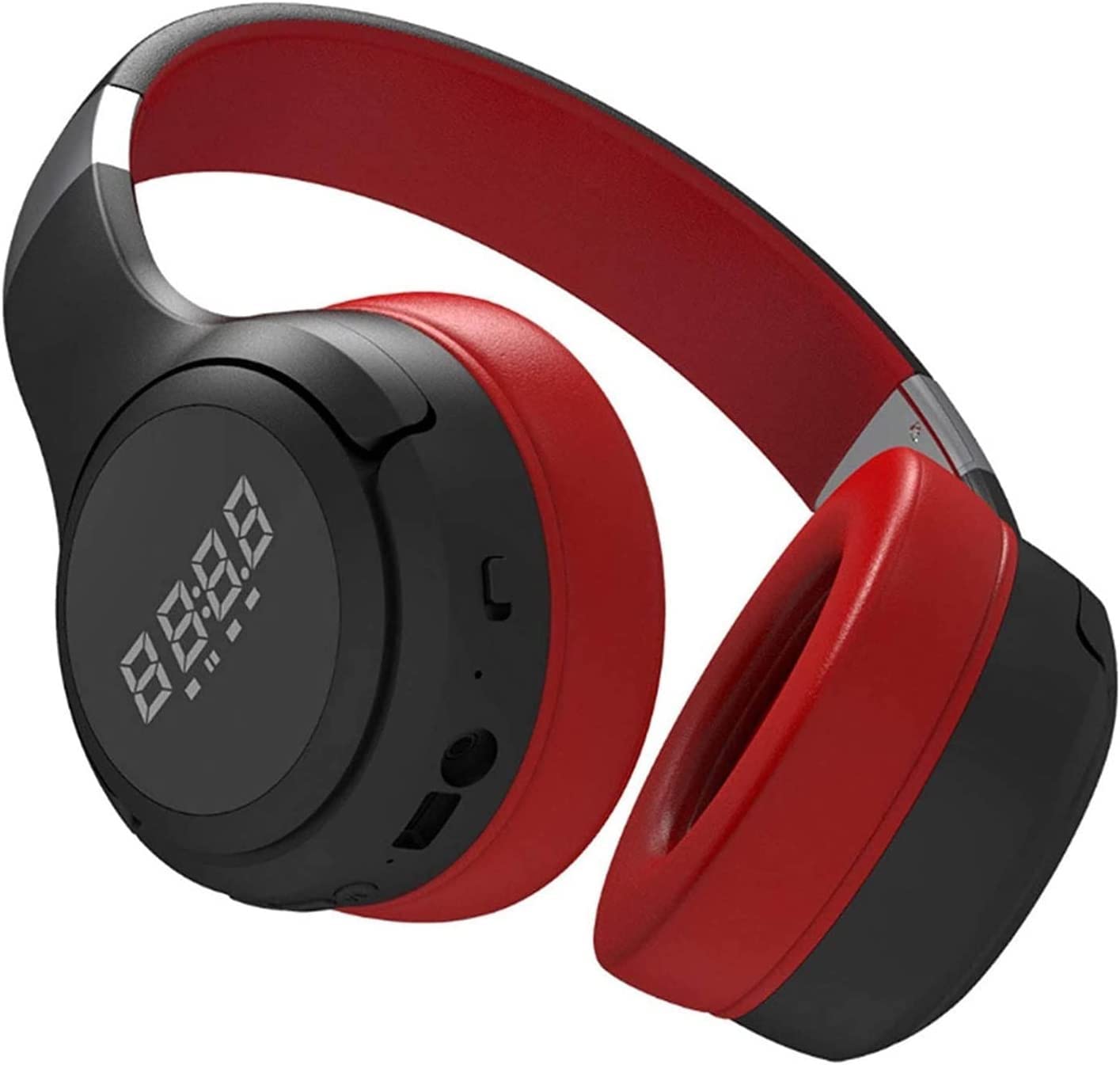 Corsehild Active Noise Cancelling Headphones - Wireless Over Ear Headphones with Deep Bass, Memory Foam Ear Cups, 8H Playtime & Quick Charge - Perfect for Travel, Home Office, Gaming & TV (Red)
