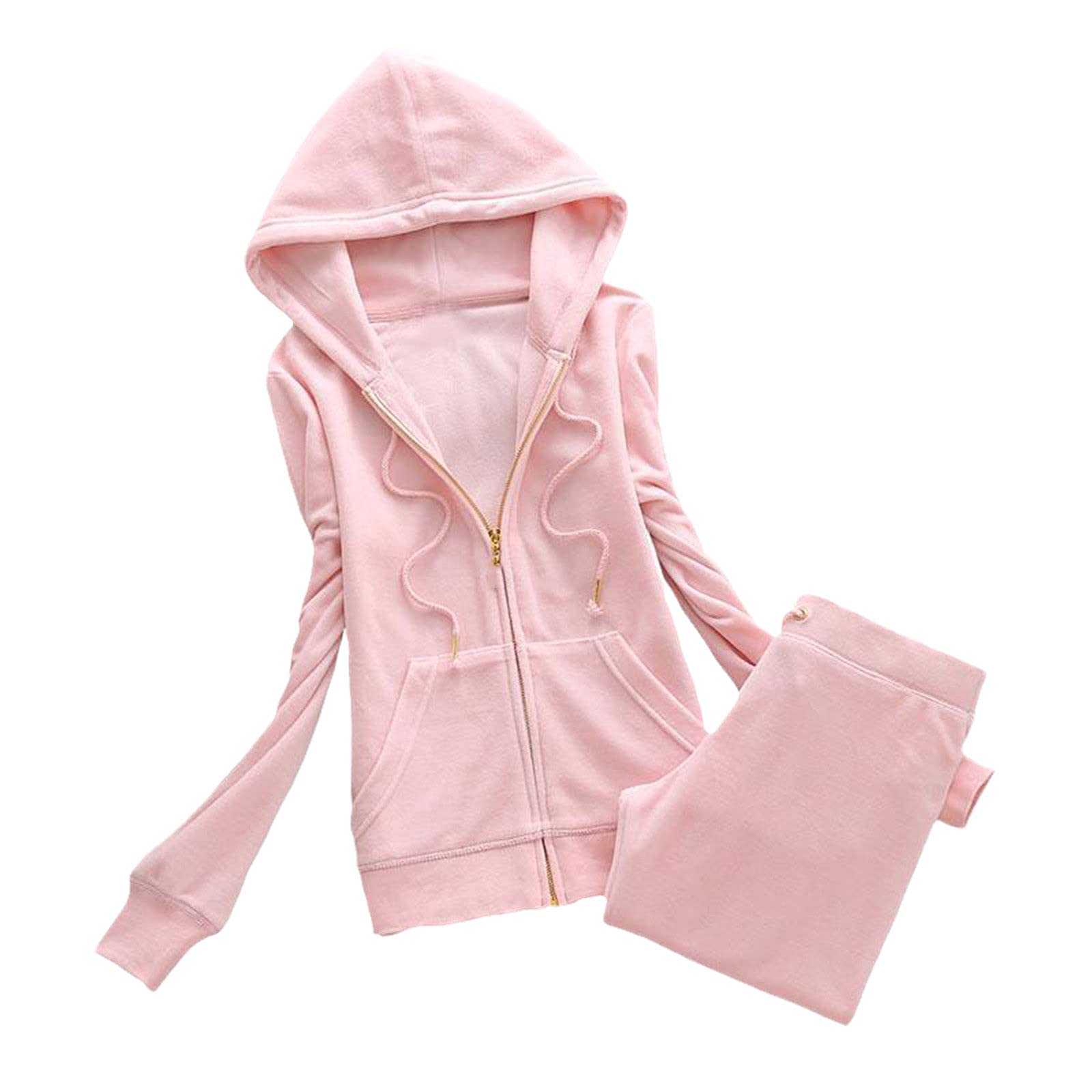 Women's Velvet Tracksuit Set - Soft Velour Hoodie & Pants 2-Piece Outfit for Lounge, Yoga & Casual Wear | Comfortable & Stylish Jogger Suit for Women