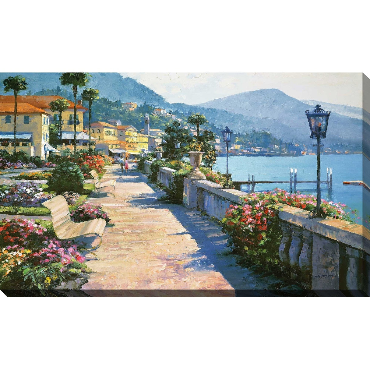 Bellagio Promenade by Howard Behrens - Premium Canvas Art Print for Home & Office Wall Decor - Perfect for Living Room, Bedroom or Gallery Display