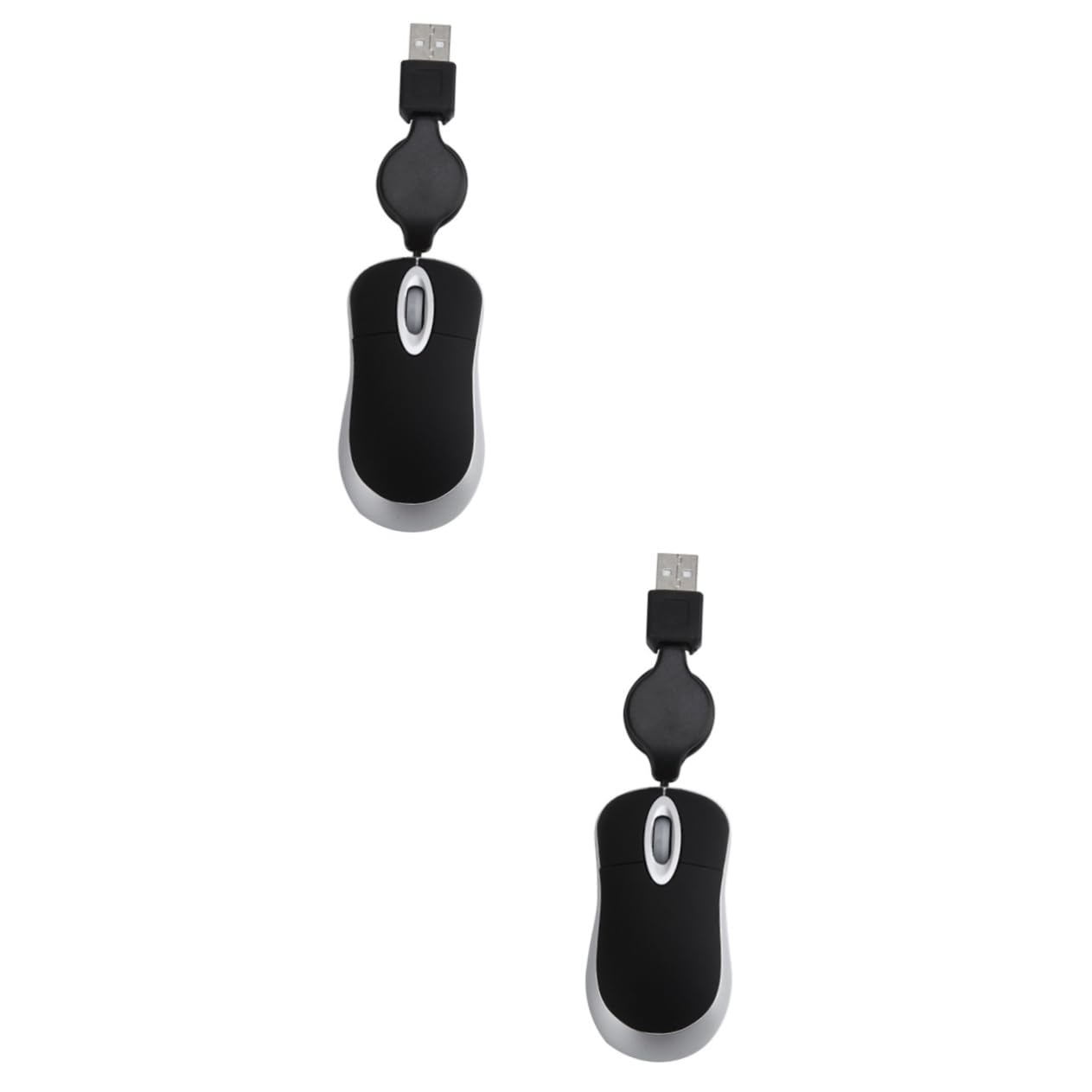 Housoutil 2-Pack Wired Computer Mice - 1600DPI High Precision Ergonomic Mini Mouse for Laptop, Notebook, PC - Portable USB Mouse for Left & Right Hand Users - Ideal for Office, Gaming, and Travel Use