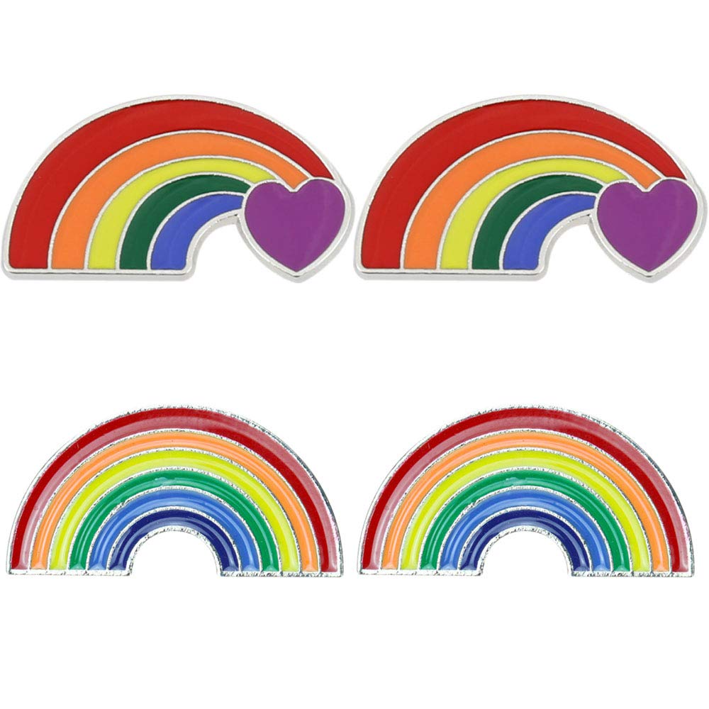 4 Pcs Unisex Rainbow Enamel Pride Brooch Pins - LGBTQ+ Accessories for Clothes, Bags, Backpacks - Perfect for Pride Month, Gifts & Everyday Wear