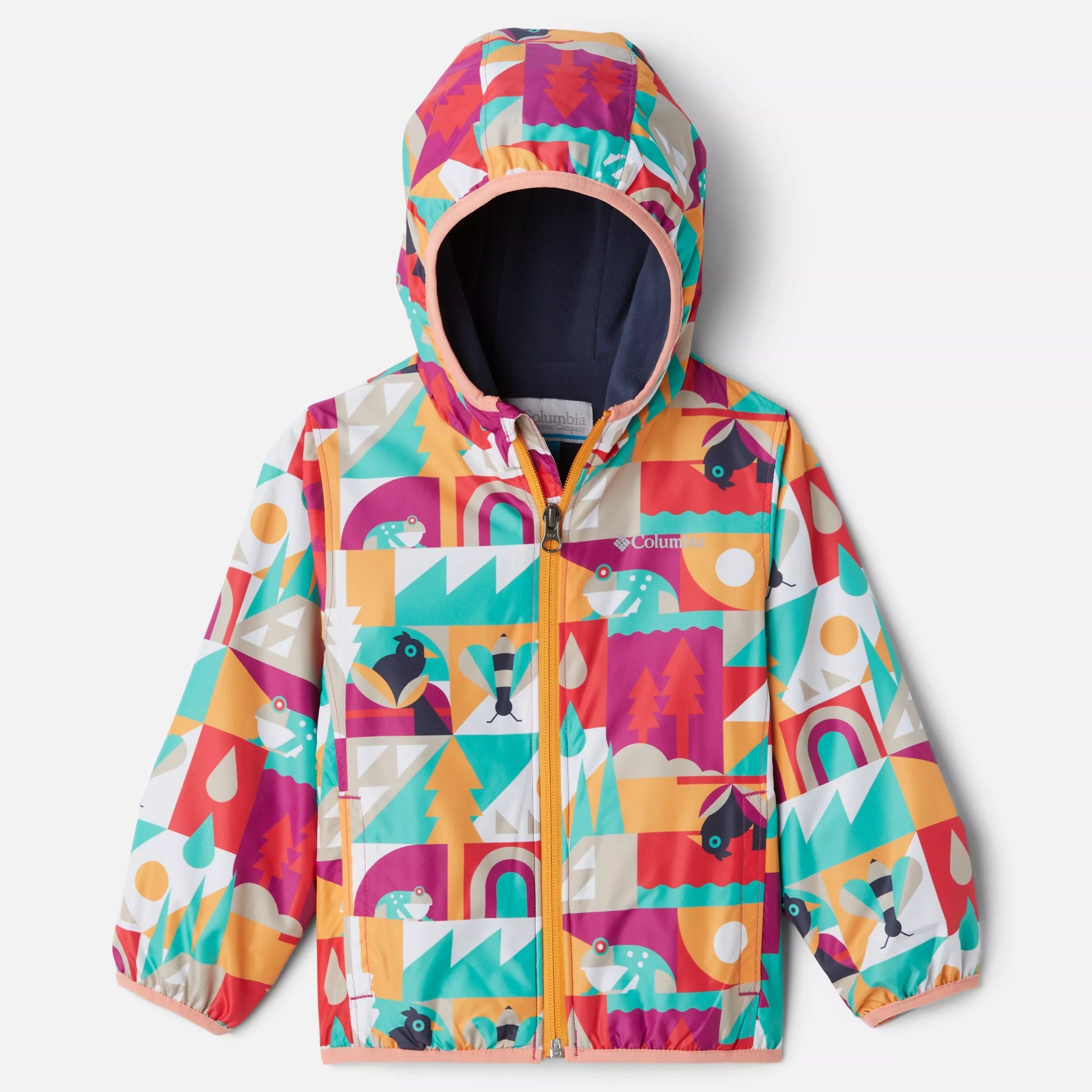 Columbia Wild Fuchsia Summer Escape Mini Pixel Grabber II Infant Wind Jacket - Lightweight Water-Resistant Baby Windbreaker for Outdoor Adventures, Park Visits & Spring Strolls
