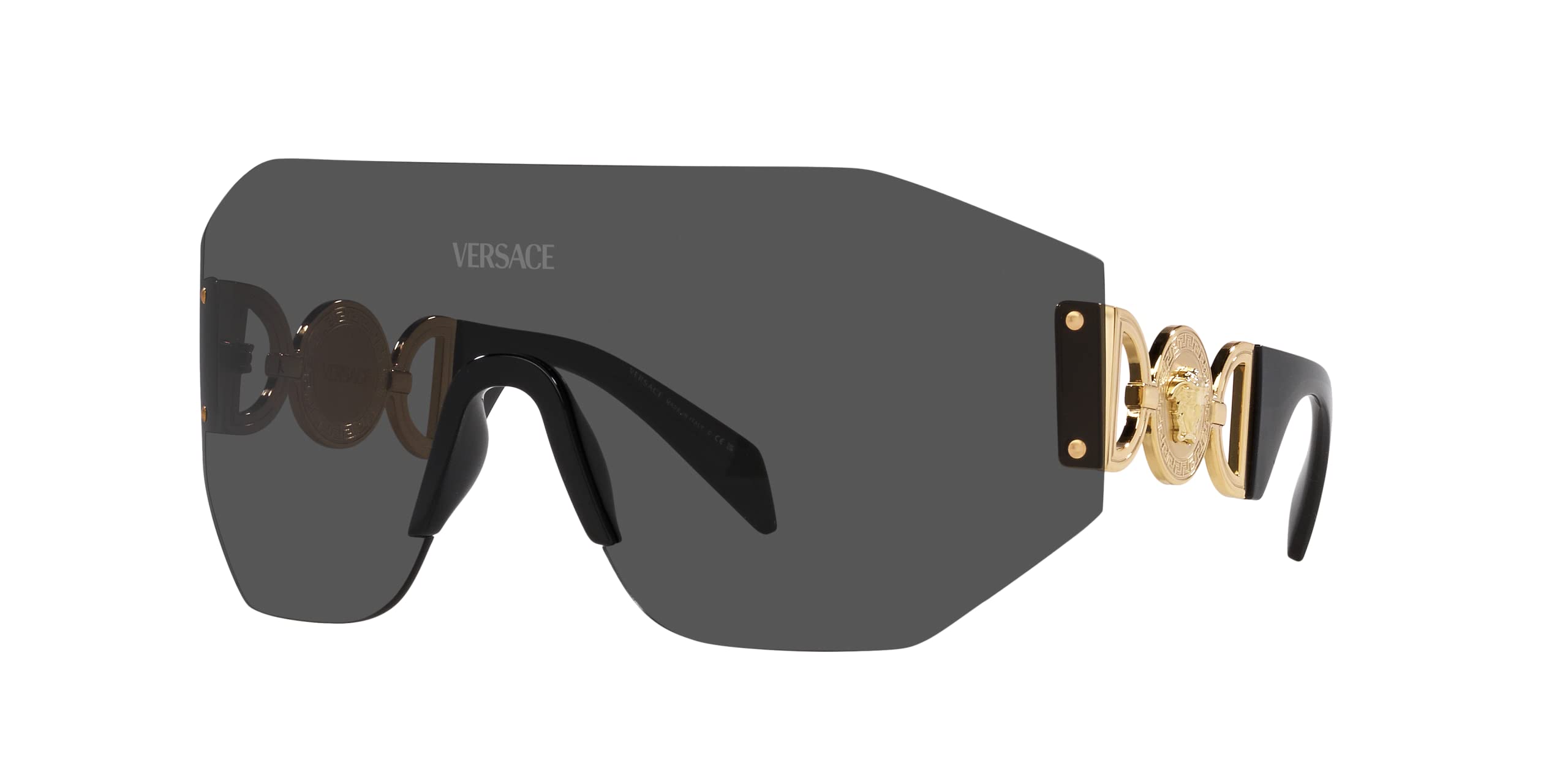 Versace Unisex Sunglasses - Grey Mirror Silver Frame & Lenses - UV Protection - Fashion Luxury Eyewear for Men & Women - Perfect for Outdoor Activities, Beach & Driving
