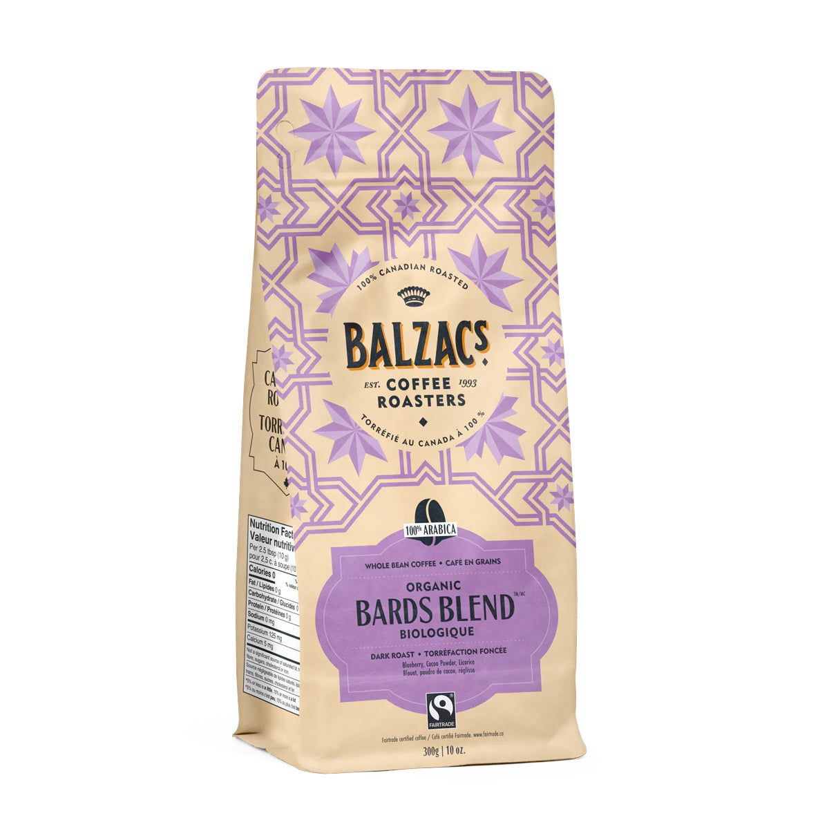 Balzacs Coffee Roasters Bards Blend Whole Bean Coffee - 12 oz Bag | Premium Dark Roast Coffee Beans for Espresso, French Press & Drip Brewing | Perfect for Home, Office & Gifting
