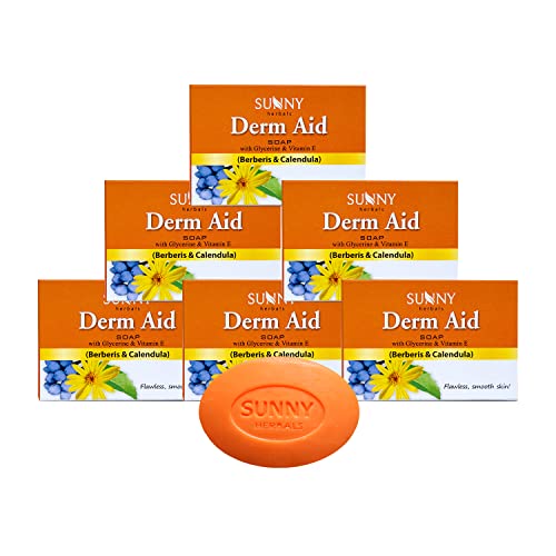 Sunny Derm Aid Soap - 6 Pack (75g Each) | Medicated Skin Care Bar for Eczema, Psoriasis & Dermatitis | Gentle Cleansing for Sensitive Skin - Daily Use at Home or Travel