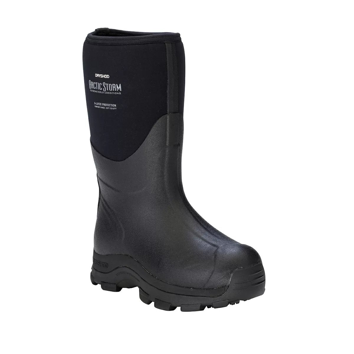 Dryshod Men's Arctic Storm Mid Waterproof Winter Boots - Black/Grey - Insulated Snow Boots for Hiking, Hunting & Outdoor Work in Cold Weather