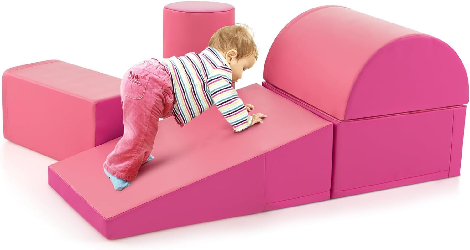 Costzon 5-Piece Soft Foam Climbing Toys for Toddlers & Infants - Waterproof Indoor Play Structures for Child Development - Perfect for Preschool Playrooms, Daycares & Home Play Areas