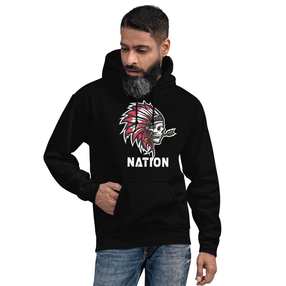 Chief Nation Football Fan Indian Unisex Hoodie - Comfortable Cotton Pullover Sweatshirt for Men & Women - Perfect for Game Day, Tailgating & Casual Wear