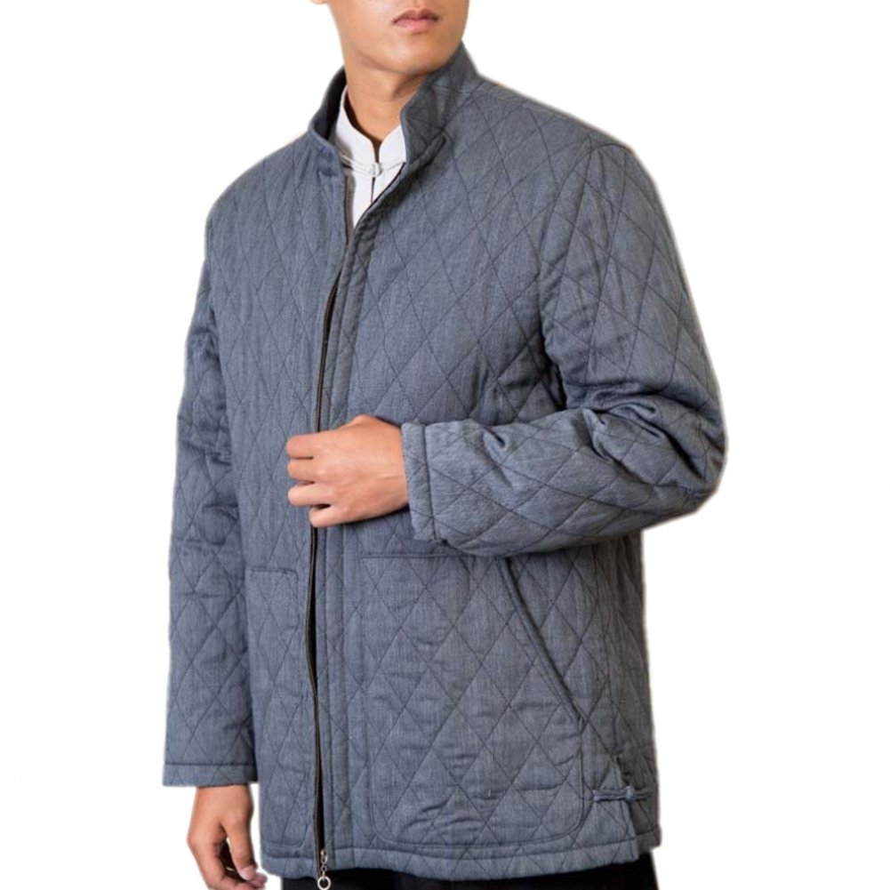KATUO Men's Gray Casual Cotton Coat Jacket for Winter - Warm & Comfortable Outdoor Wear for Daily Use, Travel & Work