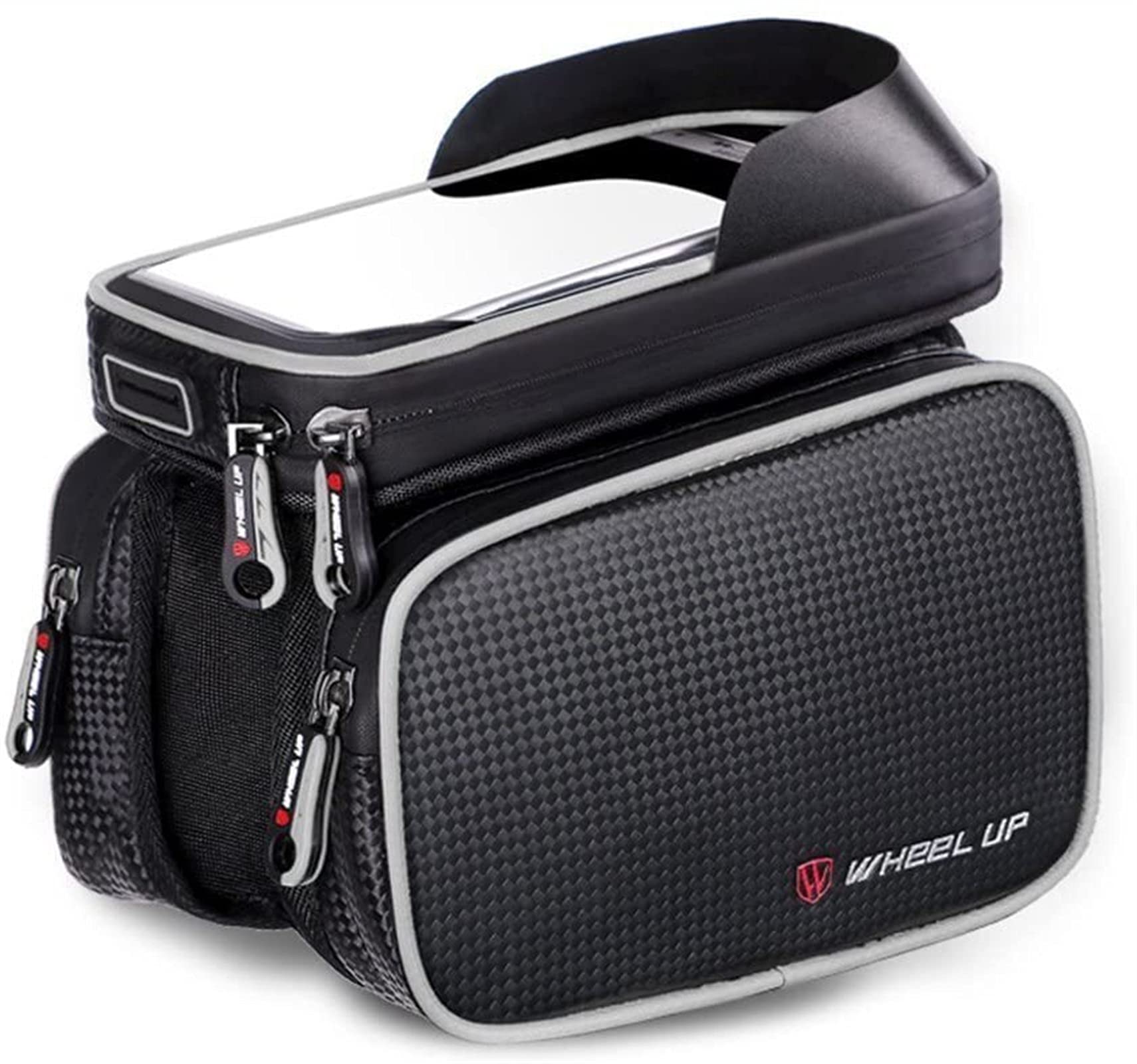 Waterproof Bicycle Saddle Bag & Front Beam Bag Set (2 Pcs) - Black & Gray Mountain Bike Accessories for Phone Storage | Perfect for Road Cycling, Commuting & Outdoor Adventures