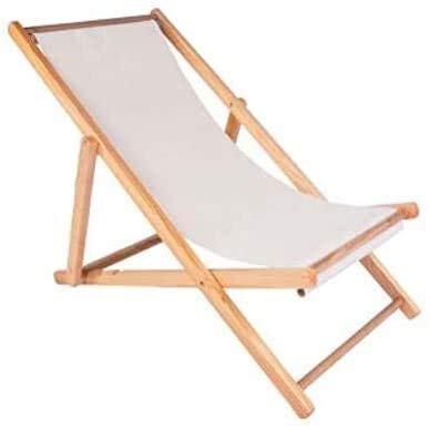 Wooden Folding Deck Chair - Portable Collapsible Recliner for Balcony, Beach, Poolside & Patio | Zero Gravity Sun Lounger | Outdoor Relaxation & Siesta Chaise Longue