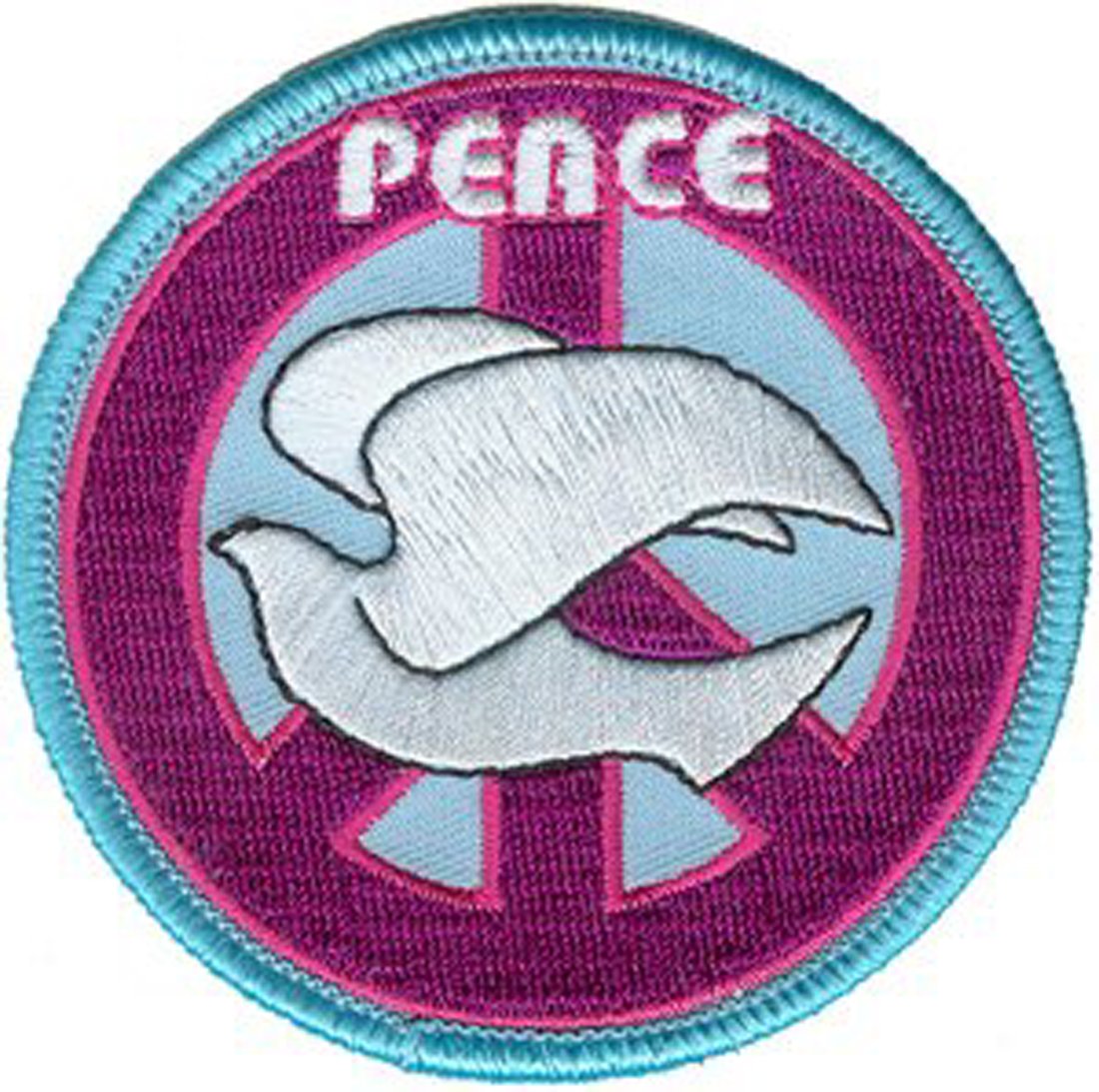 Peace Signs Dove & Peace Symbol Iron-On Patch - Embroidered Logo for DIY Clothing, Bags & Hats - Hippie Style, Protest Fashion, Festival Accessories