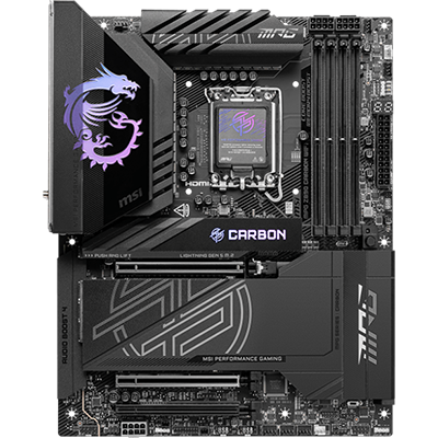 MSI MPG Z890 CARBON WIFI ATX Gaming Motherboard - Intel LGA 1700 Socket, DDR5, PCIe 5.0, Wi-Fi 6E, 2.5G LAN - Perfect for High-Performance Gaming PCs and Workstations