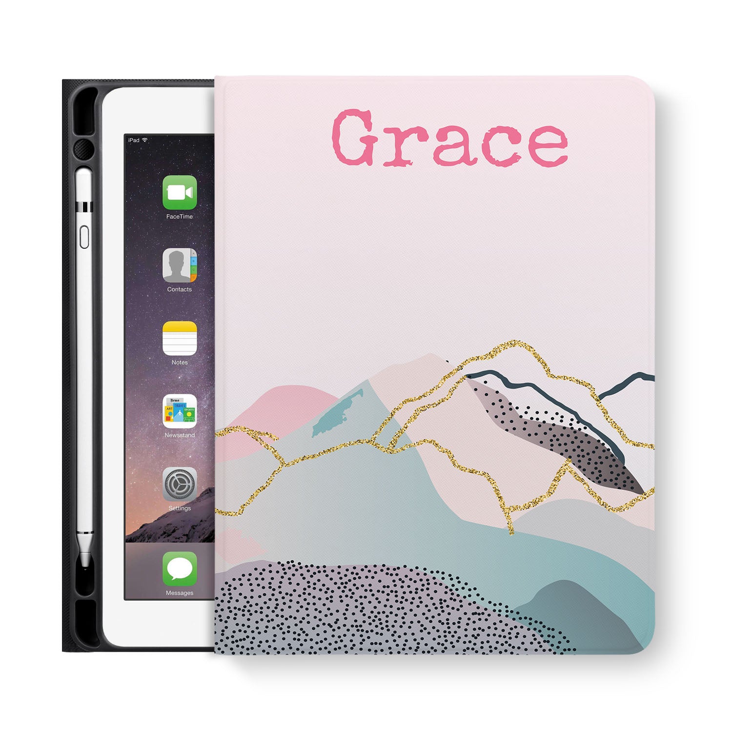 Premium Marble Art iPad Folio Case - Slim Protective Cover with Auto Sleep/Wake for iPad Pro/Air/Mini - Perfect for Work, Travel & Home Use