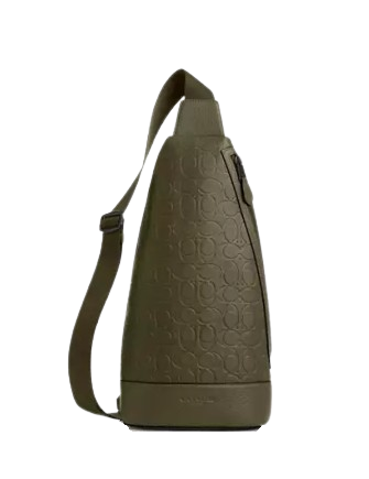Coach Dominic Sling Pack Crossbody Bag - Genuine Signature Leather Unisex Shoulder Bag for Men & Women | Perfect for Travel, Work & Everyday Use