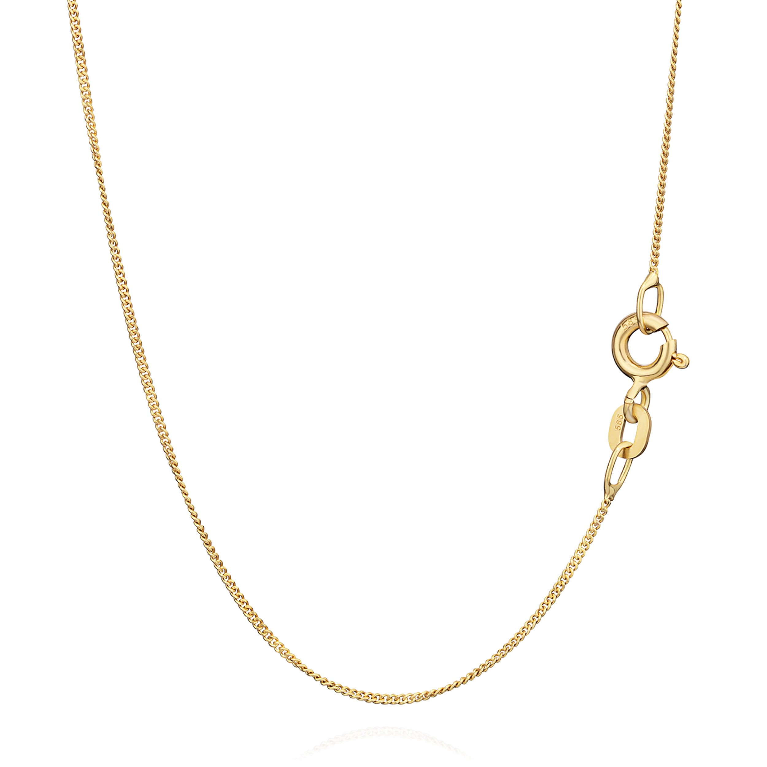 14K Gold Curb Chain Necklace - 42cm (16.5