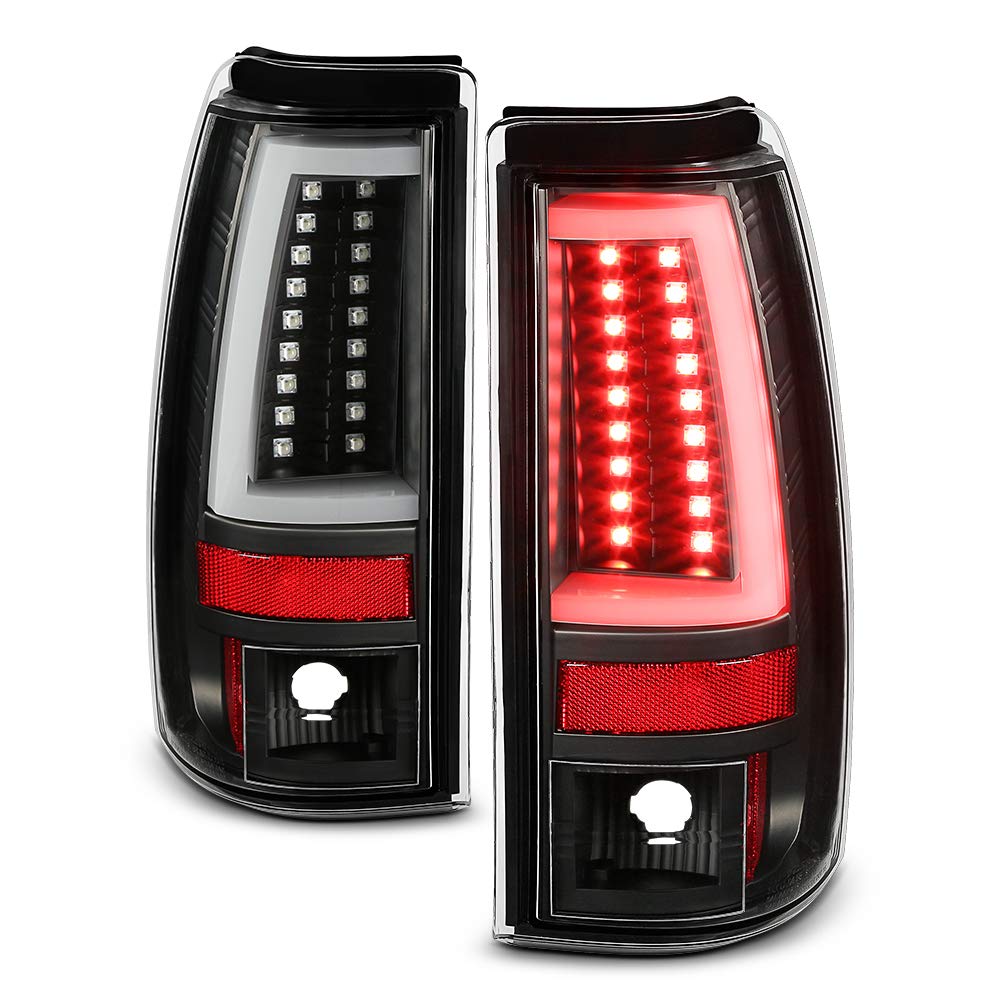 ACANII LED Tube Tail Lights Brake Lamps Assembly - Compatible with 2003-2006 Chevy Silverado 1500/2500/3500 Black Edition (Left+Right Pair) - Durable, Bright & Waterproof for Night Driving & Off-Road Adventures