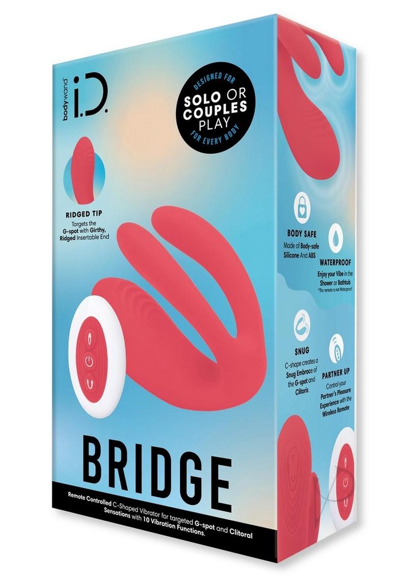 Bodywand ID Bridge Rechargeable Silicone Vibrator with Clitoral Stimulator - Orange | Powerful Dual Stimulation for Women | Perfect for Solo Play & Couples Intimacy