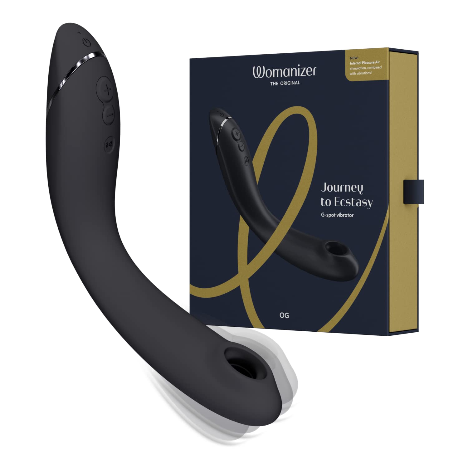 Womanizer OG G Spot Vibrator - 12 Intensity Levels & Pleasure Air Technology for Women | Flexible G-Spot Stimulator & Personal Massager | Perfect for Solo Play, Couples & Sensual Exploration (Slate)