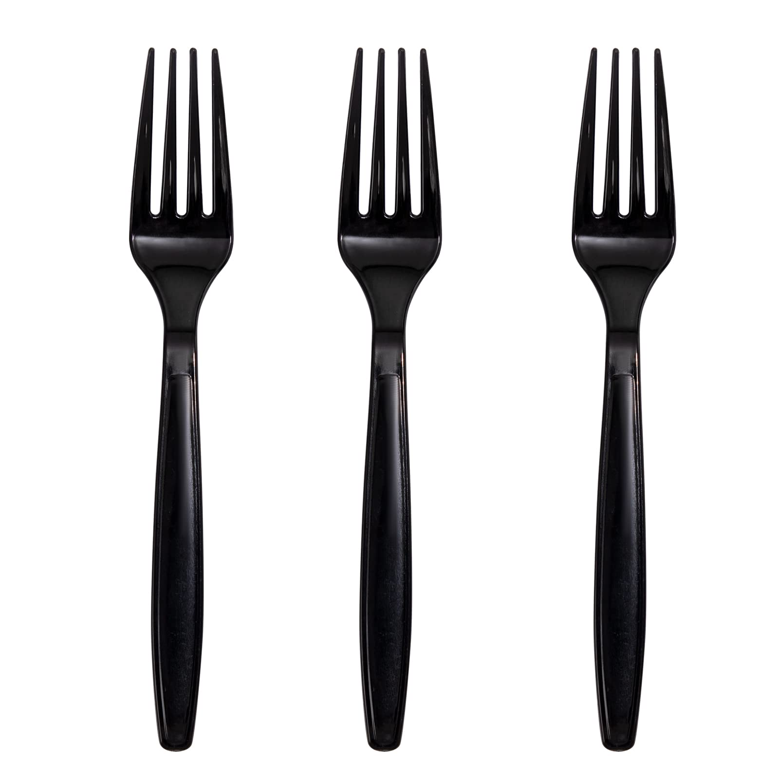 360-Pack Heavy Duty Black Plastic Forks - 6.7 Inch Disposable Cutlery Set for Halloween, Parties, Desserts & Catering - Durable Plastic Utensils for Events, Picnics & Outdoor Dining