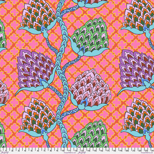 Kaffe Fassett PWGP200 Paisley Flower Fuchsia Cotton Fabric - Perfect for Quilting, Sewing & Home Decor Projects