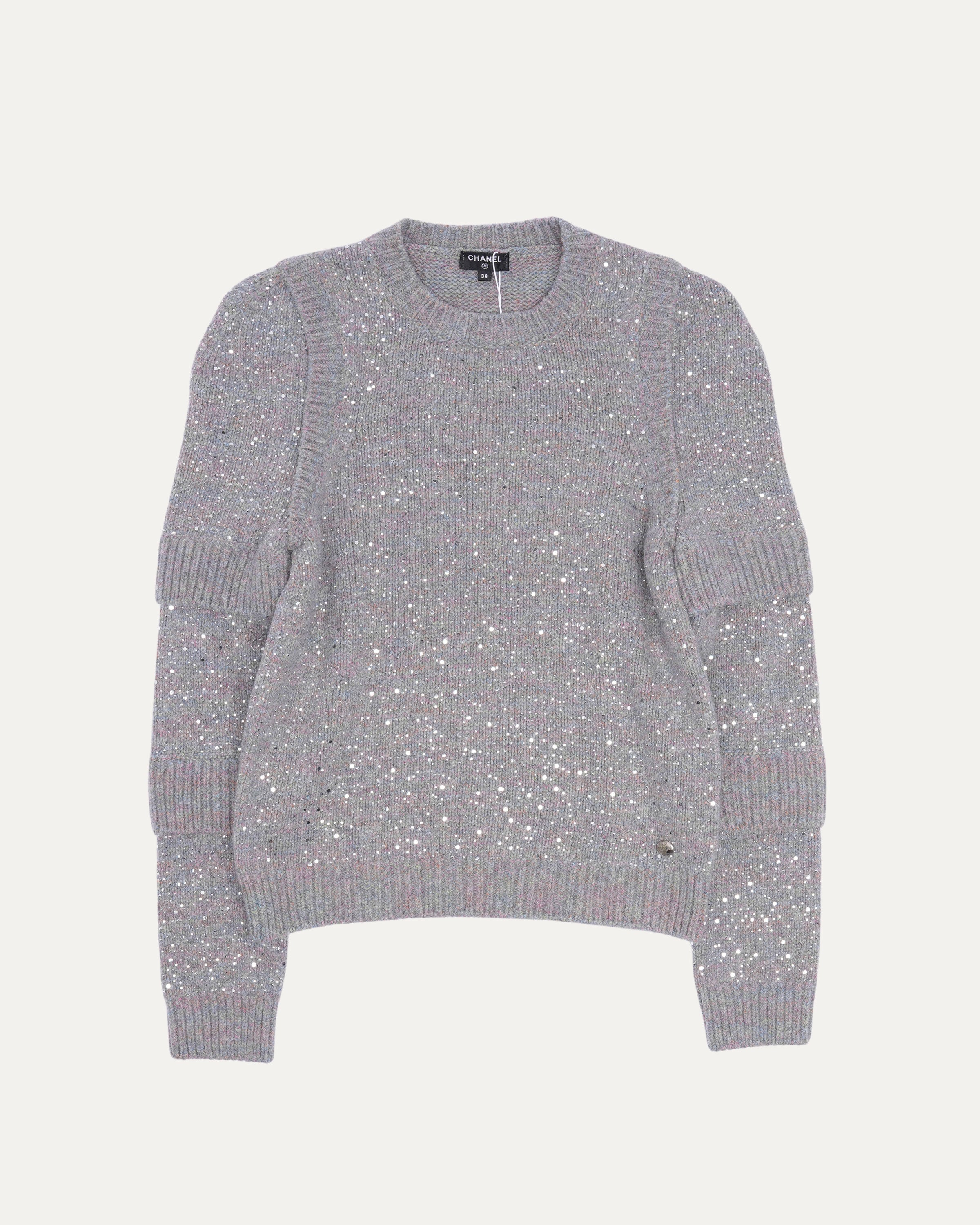 2017 Women's Crystal Embellished Sweater - Elegant Sparkly Knit Top for Party, Holiday & Special Occasions