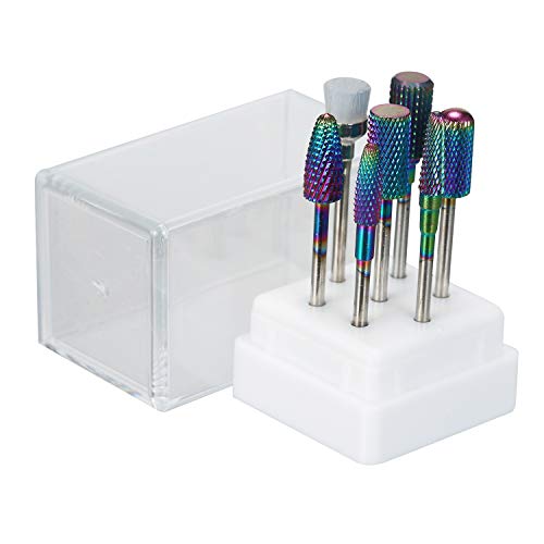 7PCs Professional Tungsten Carbide Nail Drill Bits Set for Pedicure & Manicure - Compatible with Electric Nail Drill Machines - Perfect for Salon, Home & Professional Nail Care