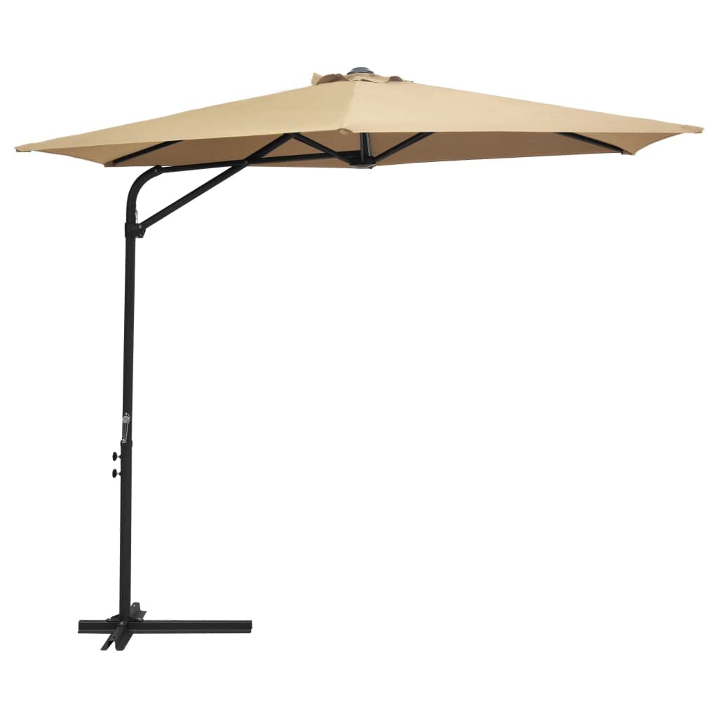 GOTOTOP Outdoor Patio Umbrella - 9ft Taupe Sun Shade with Steel Pole for Garden, Deck, Pool & Backyard - Perfect for Picnics, Lounging & Outdoor Dining