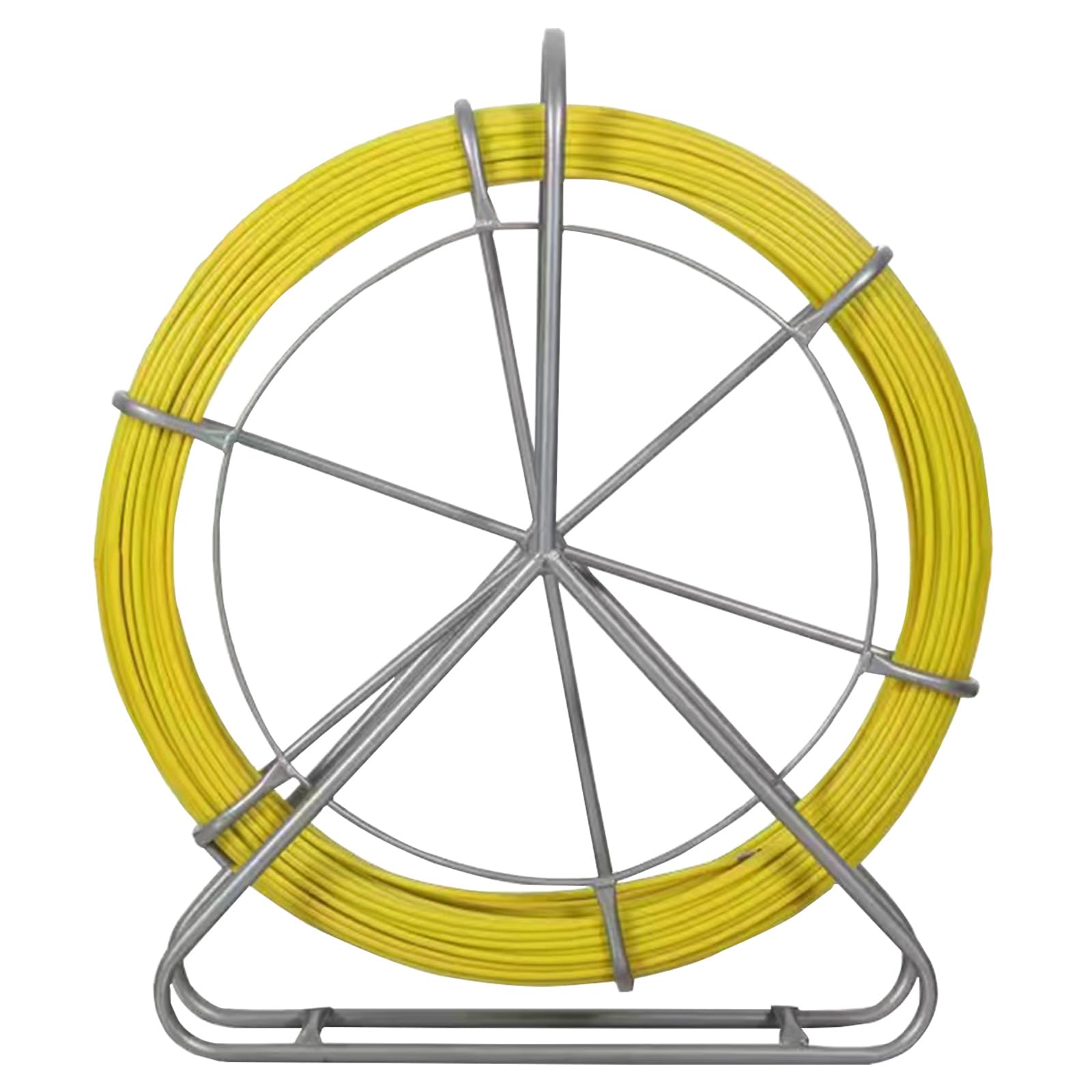 8MM x 328FT Fiberglass Fish Tape - Heavy Duty Wire Puller with Cage & Stand for Electrical Wiring, Conduit Installation & Cable Running (Ideal for Electricians, DIY Home Projects & Professional Use)