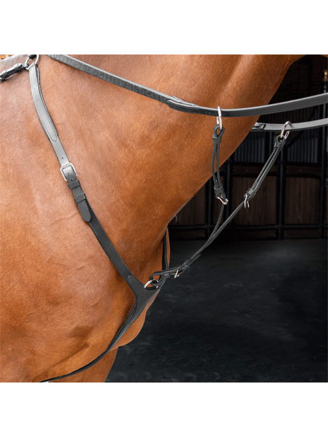 Velociti Rapida Equestrian Breastplate - Premium Leather Horse Riding Gear for Jumping & Dressage - Perfect for Show & Training