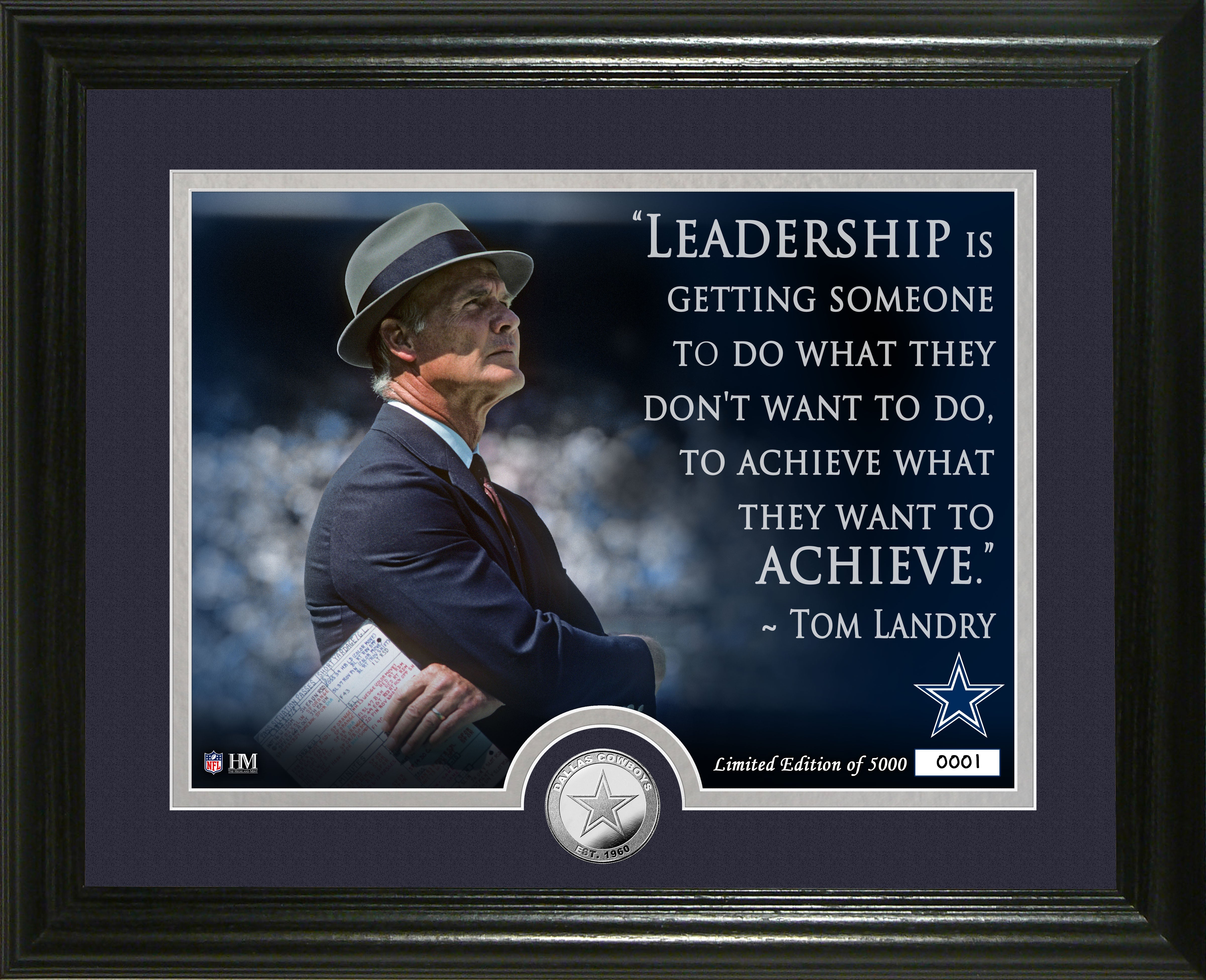 Tom Landry Inspirational Quote Silver Coin Collectible - Perfect for Sports Fans, Gift Giving & Memorabilia Display