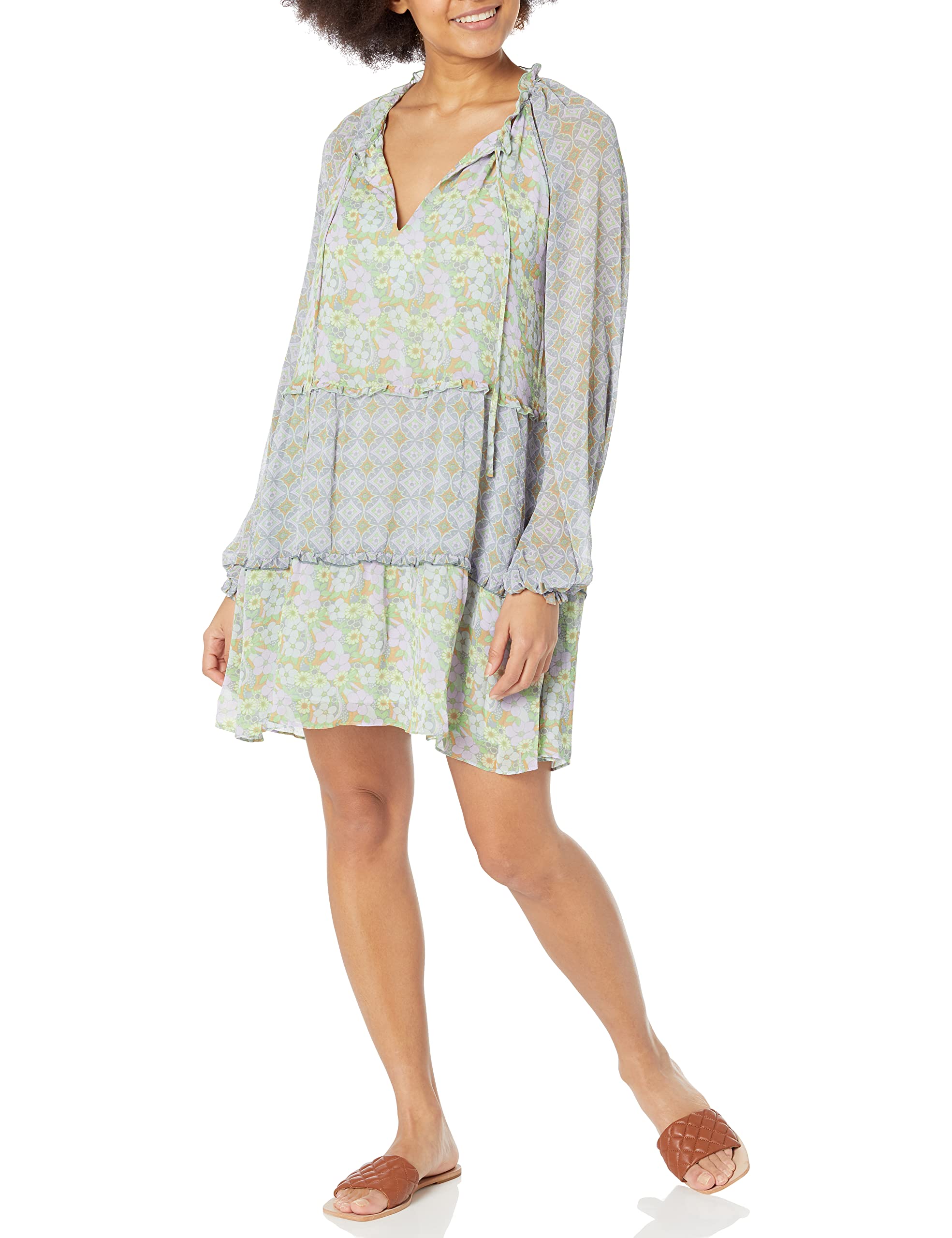Show Me Your Mumu Women's Birdie Mini Dress - Floral Print Summer Dress for Casual Outings & Beach Vacations