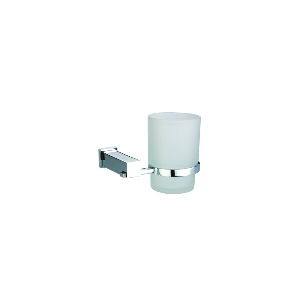 Dawn 8202.0 Square Series Single Tumbler Toothbrush Holder - Modern Bathroom Organizer for Countertop Storage | Perfect for Home, Apartment & Travel Use