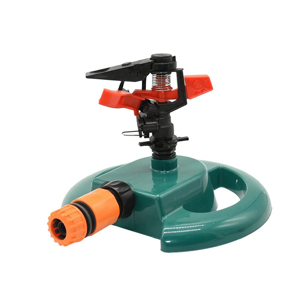 LEIGE Adjustable Rotating Lawn Sprinkler with Nozzle Holder - 360° Watering for Garden, Greenhouse & Yard - Rocker Nozzles for Even Irrigation - Fits 1/2 Inch Hose - Perfect for Lawns, Flower Beds & Vegetable Gardens