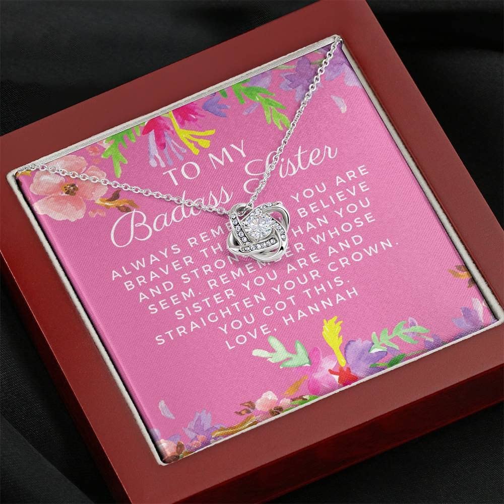 Brave Sister Necklace - Personalized Badass Sister Gift for Birthday & Special Occasions