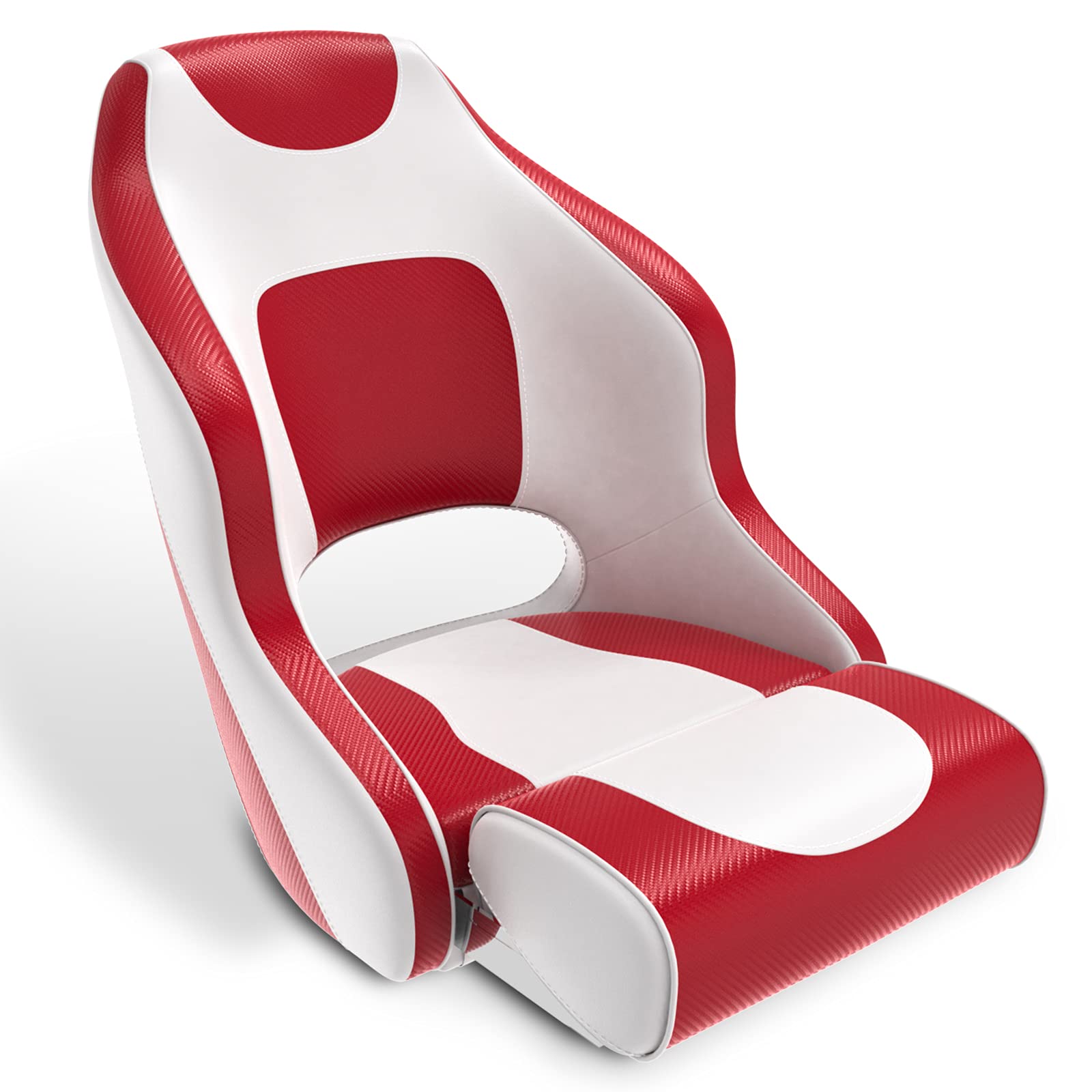 Premium Two-Tone Boat Seat - Flip-Up Captain's Bucket for Boating & Fishing