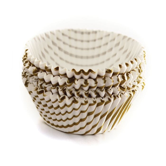 Premium Gold Swirl Muffin Cups - 50 Pack Reusable Baking Liners for Cupcakes, Desserts & Party Treats - Elegant Baking Accessories for Home Bakers & Professional Chefs