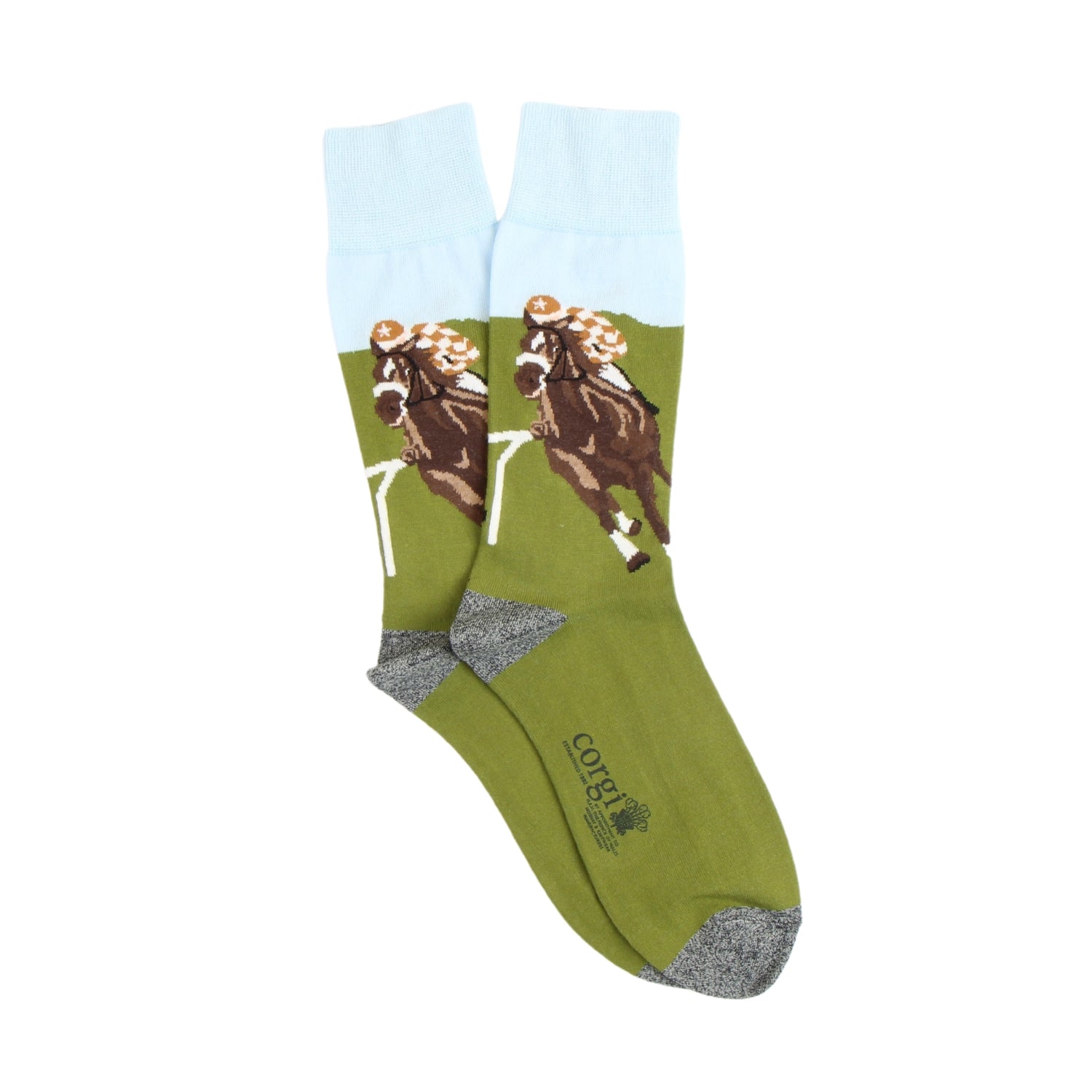 Men's Horse Racing Pattern Cotton Socks - Breathable & Comfortable Athletic Socks for Running, Cycling & Equestrian Sports