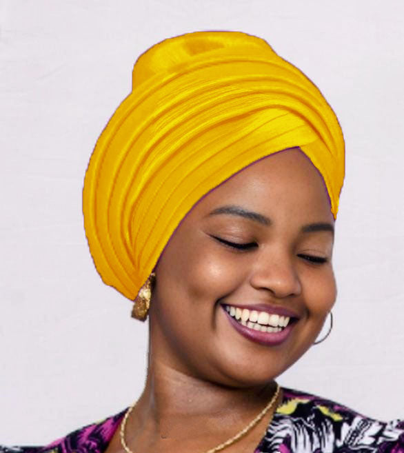 Stylish Kazi Gold African Head Wrap Hat by Dupsie – Elegant Headwear for Women, Perfect for Parties, Weddings & Cultural Events | DPNPHH49