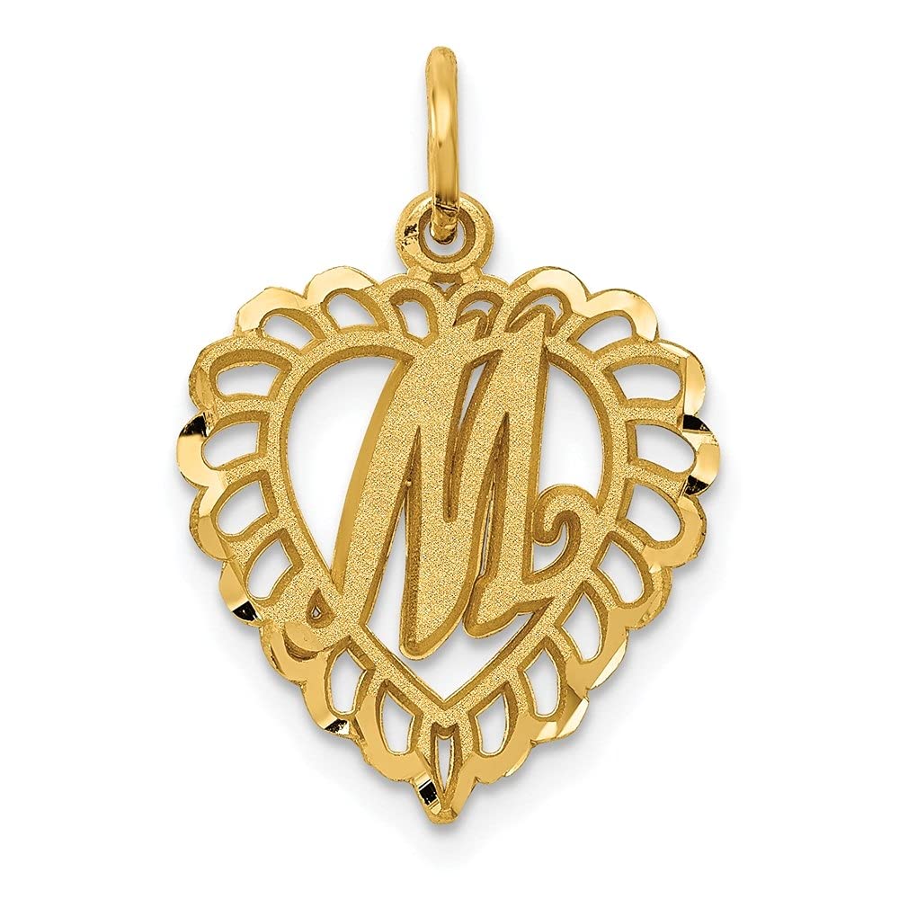 14K Yellow Gold Initial M Pendant Necklace for Women - Personalized Fine Jewelry Gift for Her - Birthday, Anniversary, Valentine's Day