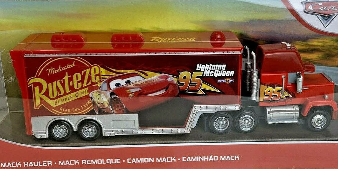 1:55 Scale Cars Mack Rust-Eze Edition Hauler Trailer Transporter Toy - Diecast Model Truck for Kids & Collectors - Perfect for Playtime, Display, and Movie-Themed Collections
